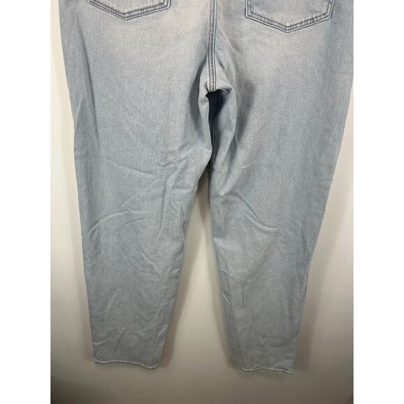 American Eagle Highest Rise Baggy Straight Jeans Size 16 X-Long Light Wash - Picture 14 of 14